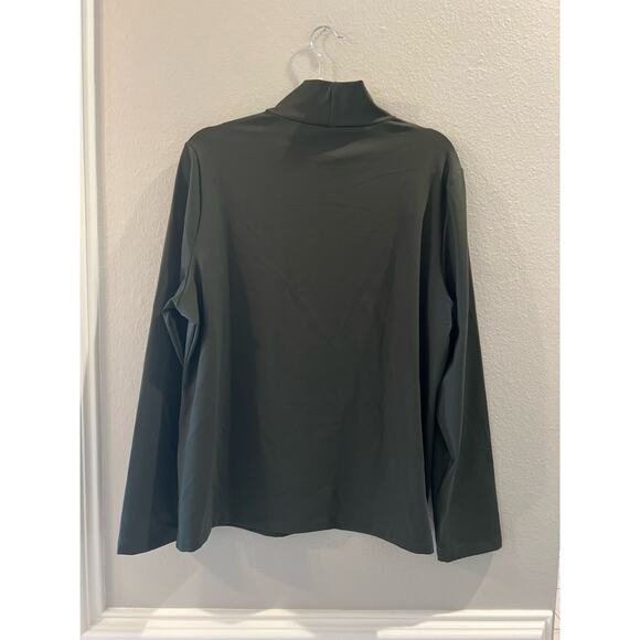 Per Se Womens Stretch Mock Neck Long Sleeved Nylon Turtleneck Green Size XXL - Picture 2 of 6